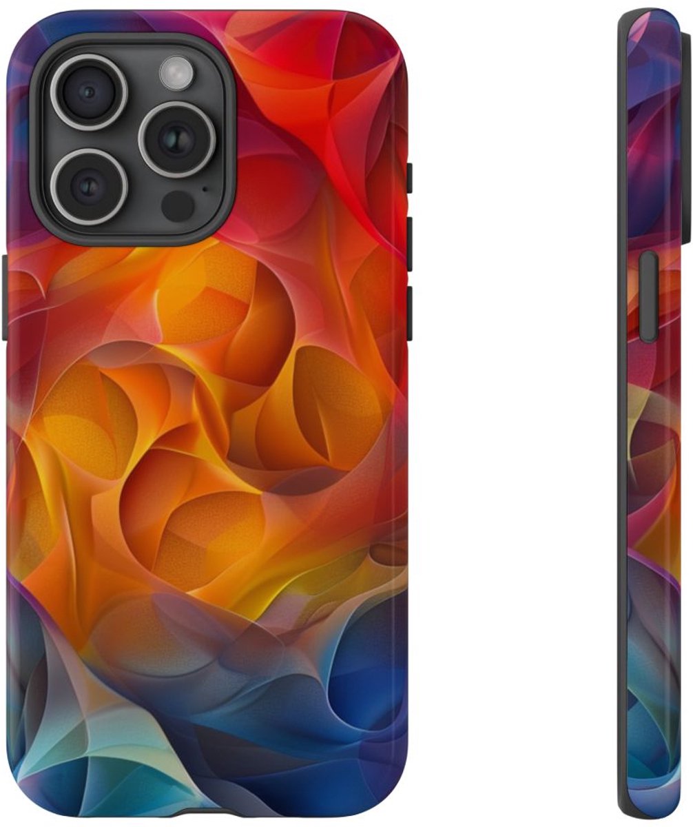 Kleurrijke Abstracte Vloeiende Vormen – Telefoonhoesje Geschikt voor iPhone 15 Pro Max