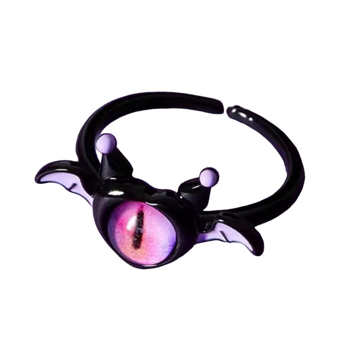GoedeDoelen.Shop | Ring Halloween | Zwarte Ring | Ring Met Oog | In Maat Verstelbaar | Halloween Accessoire | Halloween Sieraad | Halloween Outfit | Scary Ring | Wellness-House