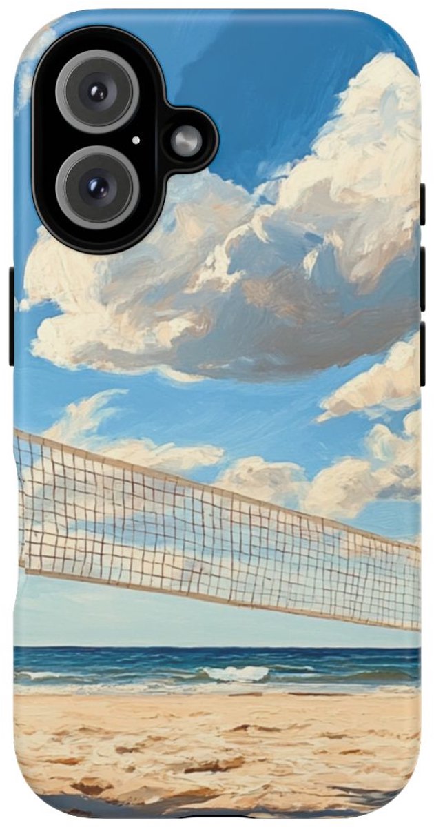 Volleybalnet op Zonnig Strand – Telefoonhoesje Geschikt voor iPhone 16