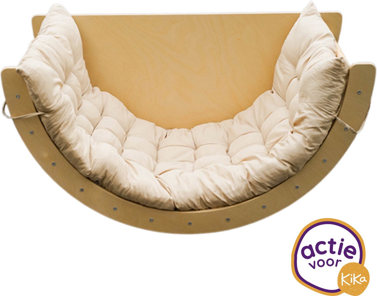 Wobli 5-in-1 Houten Klimboog & Klimrek - Inclusief Kussen - Montessori & Pikler Geïnspireerd - Prikkelarm Speelgoed - Scandinavisch Design - Duurzaam Hout - Vanaf 18 Maanden