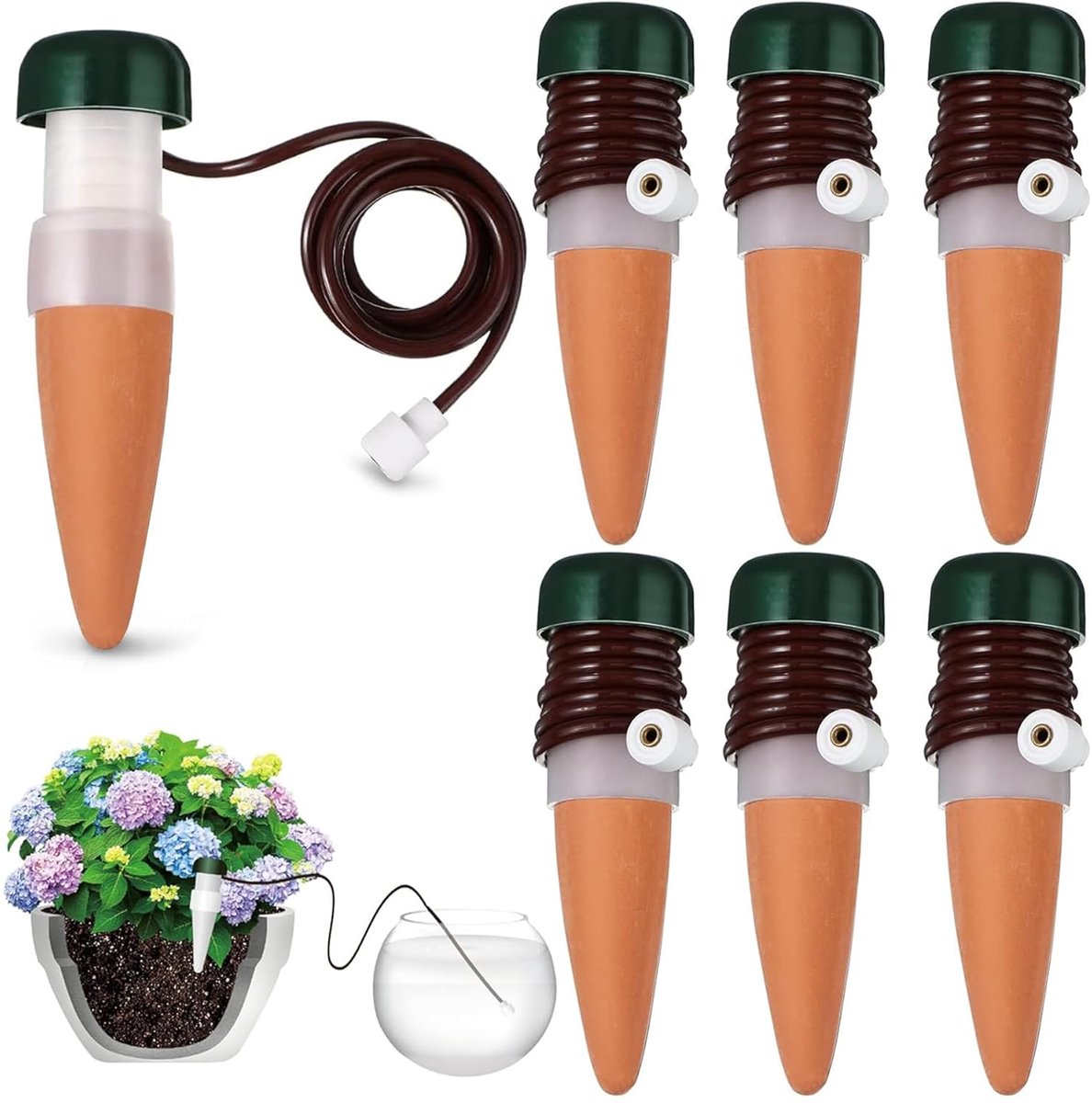 6 Pcs Water Dispensers voor Binnenplanten - Automatisch Irrigatiesysteem voor Balkon - Zelf Watergeef Systeem voor Binnenplanten