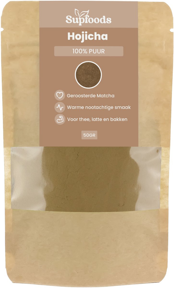 Hojicha Poeder - Geroosterde Matcha - 100% Puur - 50gram - Hojicha Bevat van nature Antioxidanten - Heerlijk als Matcha Latte en Matcha Thee