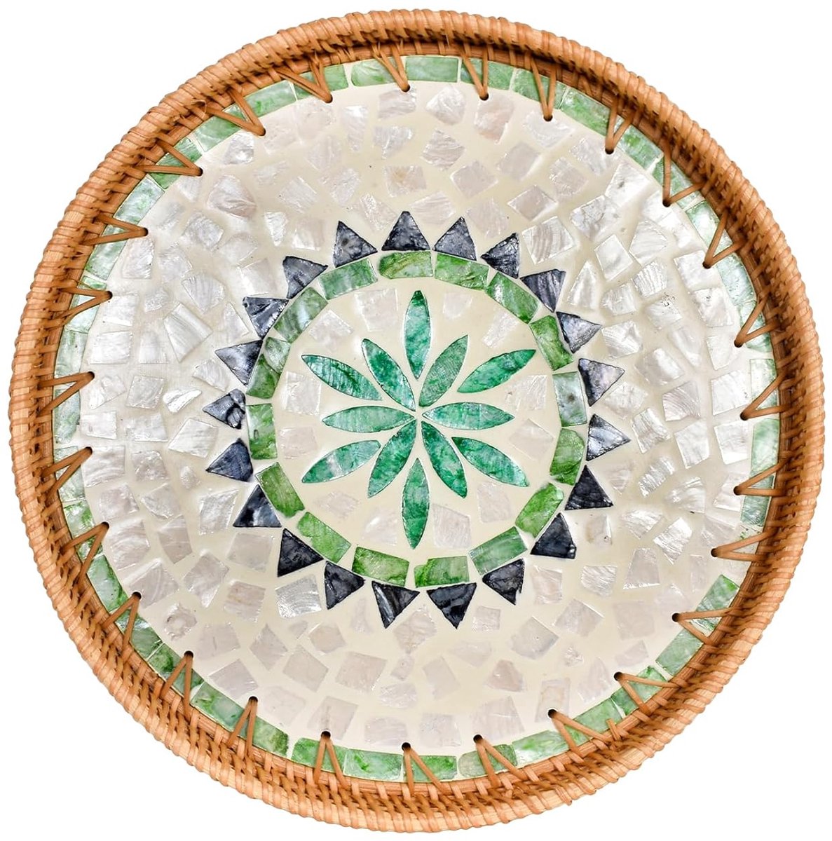 Bohemian rotan dienblad - duurzaam en veelzijdig - 1 stuk - natuurlijk