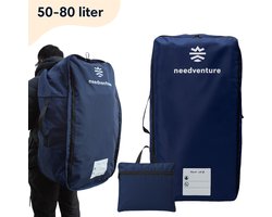 Flightbag Voor Backpack - Vliegtuighoes Waterdicht - Reistas voor Rugzak - Regenhoes - Geprint Bagagelabel - Travel Safe With needventure® - Cover Backpack - Blauw