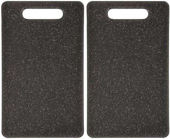 ZOFUN 8 stuks snijplanken kunststof, 25 x 14,8 x 0,8 cm, snijplanken, snijplank, zwart, ontbijtplankjes, snijplankjes met sapgroeven en antislip handgrepen, professioneel
