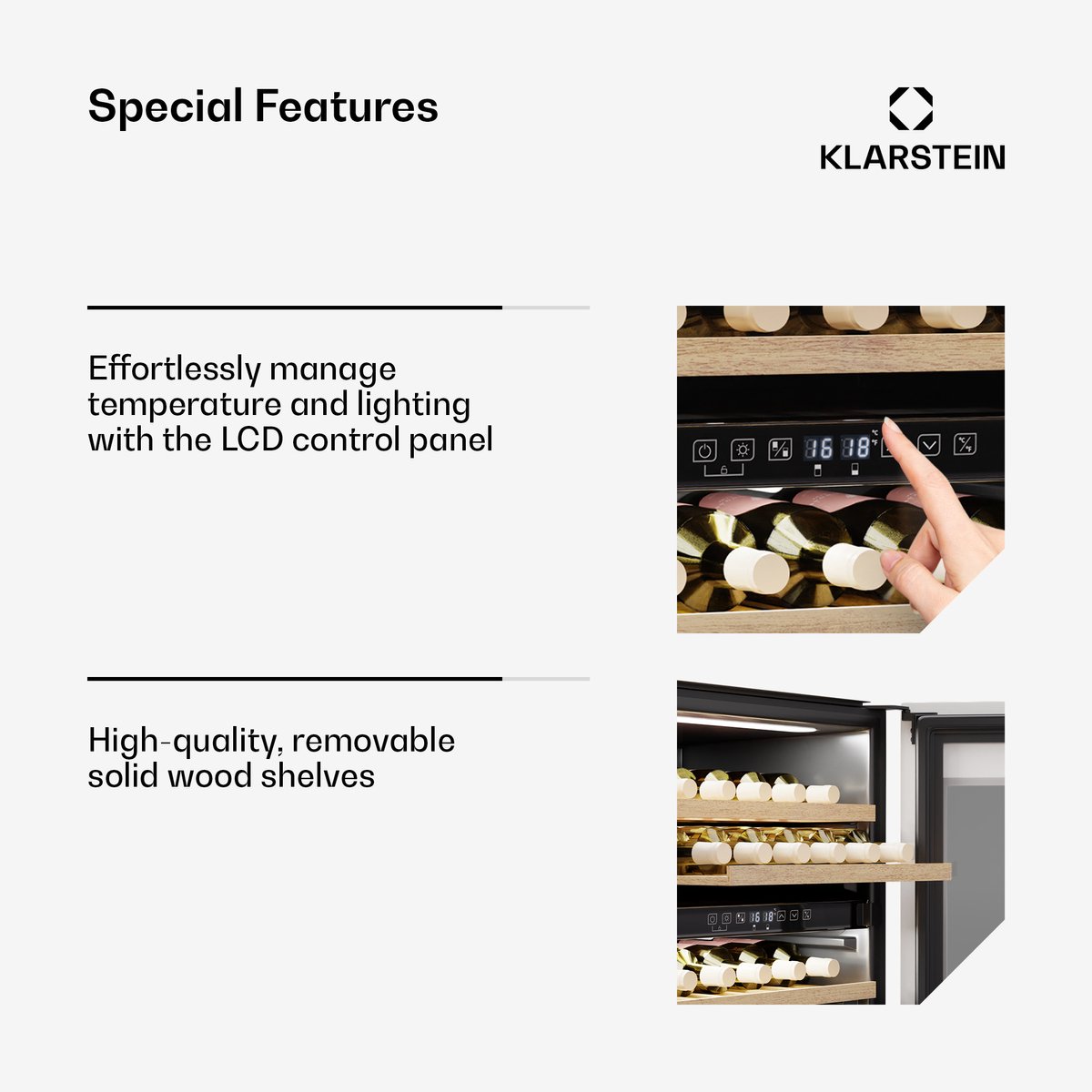 Klarstein Klarstein Rhone 36 Duo Wijnkoelkast - 36 Flessen - afbeelding 3