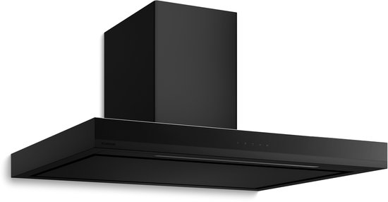 Klarstein Velaire Afzuigkap 90 cm - 595 m³/u luchtstroom, A++ energie, touchbediening, ledverlichting, stil, vaatwasmachinebestendig filter, wandmontage, recirculatie en afvoer, zwart