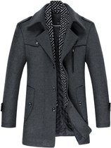 ALLTHEMEN Heren Parka Wollen Jassen - Korte Warme Winterjas- 2XL