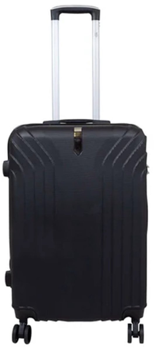Koffer Palma maat M - Reiskoffer met cijferslot en op 4 dubbele zwenkwielen - ABS - ca 62 Liter - Zwart - ca 67x45x26 cm