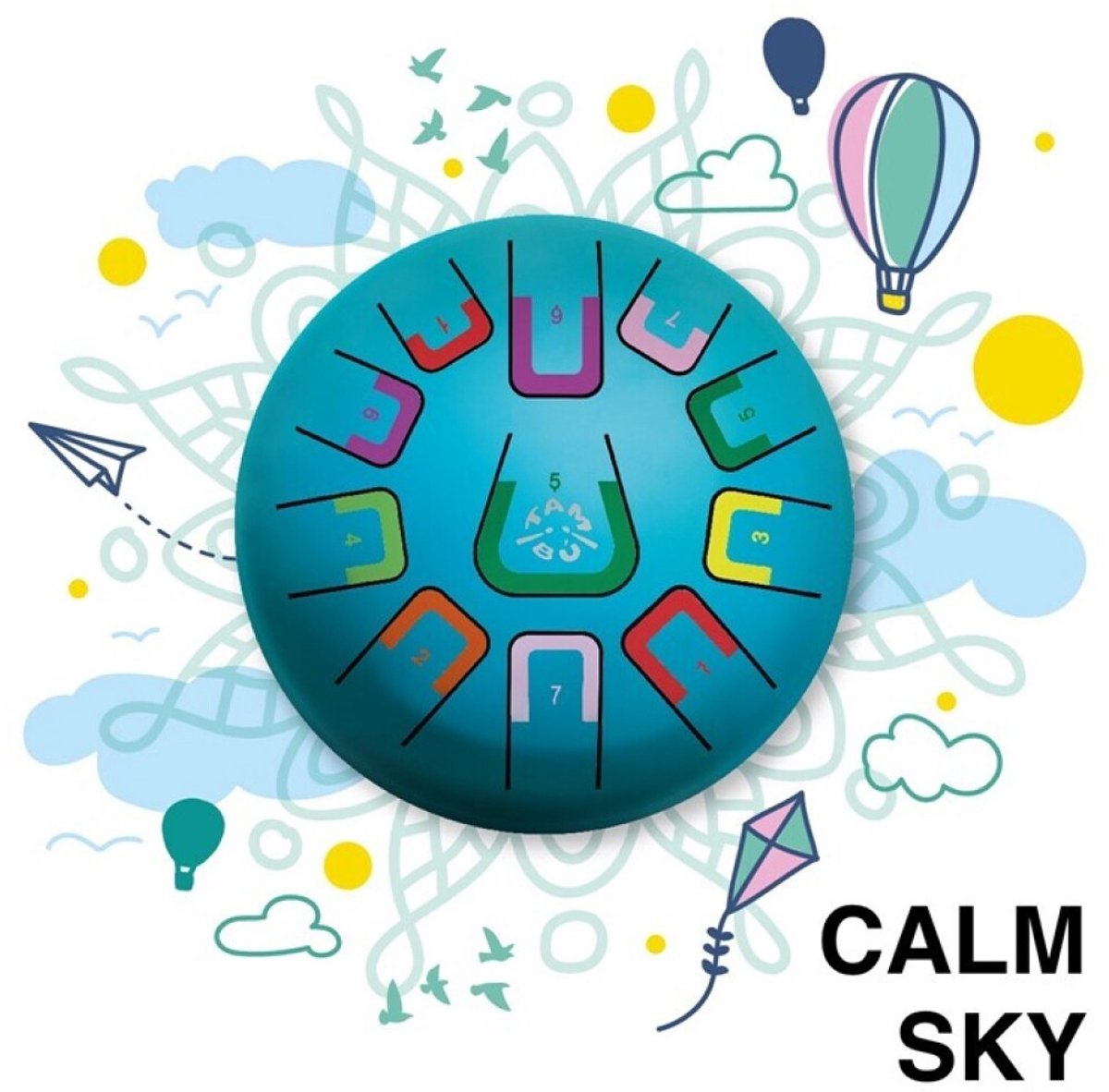 TAMBÚ Calm Sky (glanzend turquoise) - Tamboerijn/drums/klankschaal van uitmuntende kwaliteit