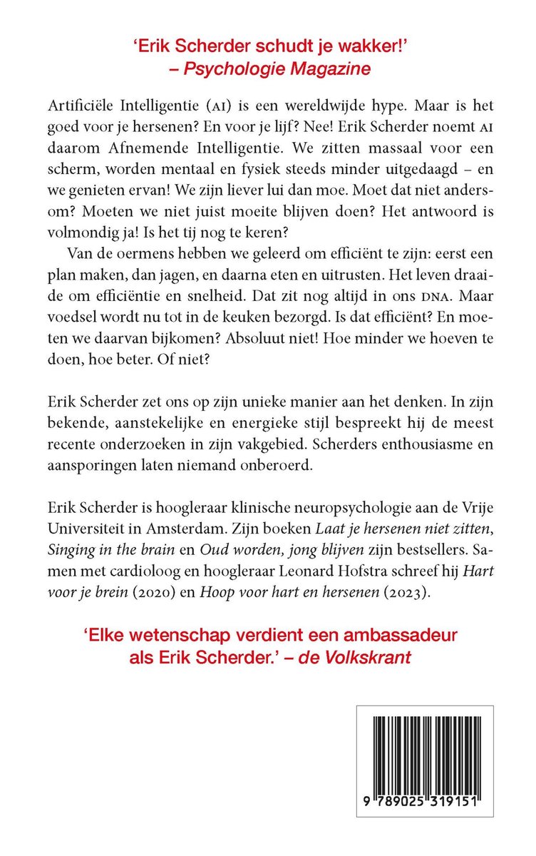 Boekcover met tekst en een QR-code. De tekst beschrijft de inhoud van het boek.