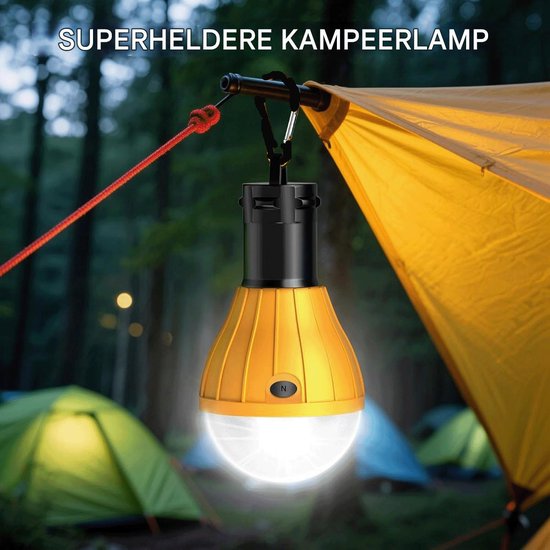TOVBMUP 3-pack - Kampeerlamp - LED-kampeerlamp - Tentlamp - Zaklamp - Karabijnhaak - Noodverlichting - Waterdichte kampeerlamp voor avontuur, vissen en stroomuitval van TOVBMUP — afbeelding 5