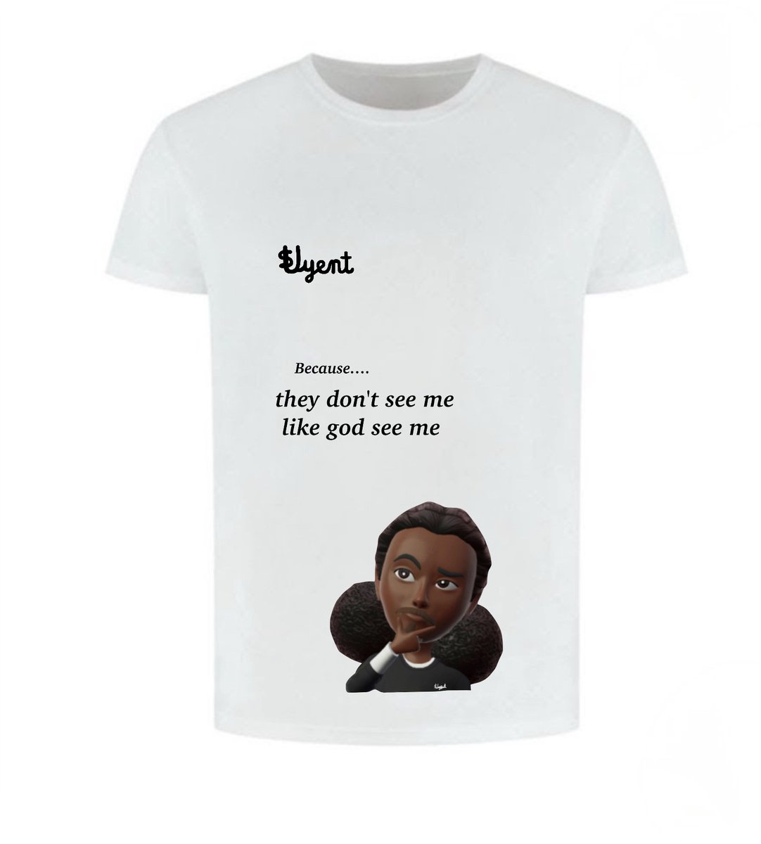 Svyent T-shirt avatar thinking because..... They dont see me like god see me kleding maat L