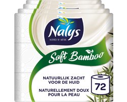 Nalys Soft Bamboo Toiletpapier - 72 rollen - Wit (3- laags) - Voordeelverpakking - papieren verpakking