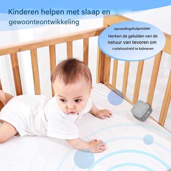White Noise Machine-Witte Ruis Machine-Witte Ruis Apparaat-Witte Ruis Slaaptrainer voor Baby-Grijs — afbeelding 3