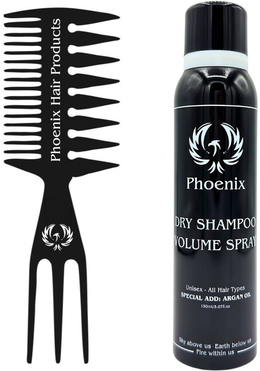 Phoenix Hair Products - Droogshampoo + Textuur Kam - Arganolie - Volume - Alle Haar Types - 150ML