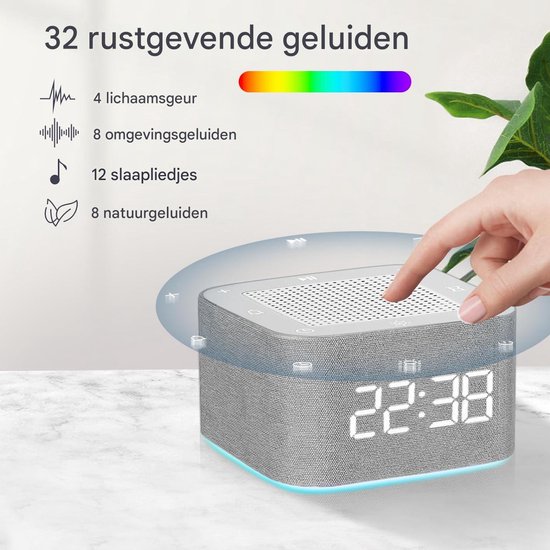 White Noise Machine-Witte Ruis Machine-Witte Ruis Apparaat-Witte Ruis Slaaptrainer voor Baby-Grijs — afbeelding 4