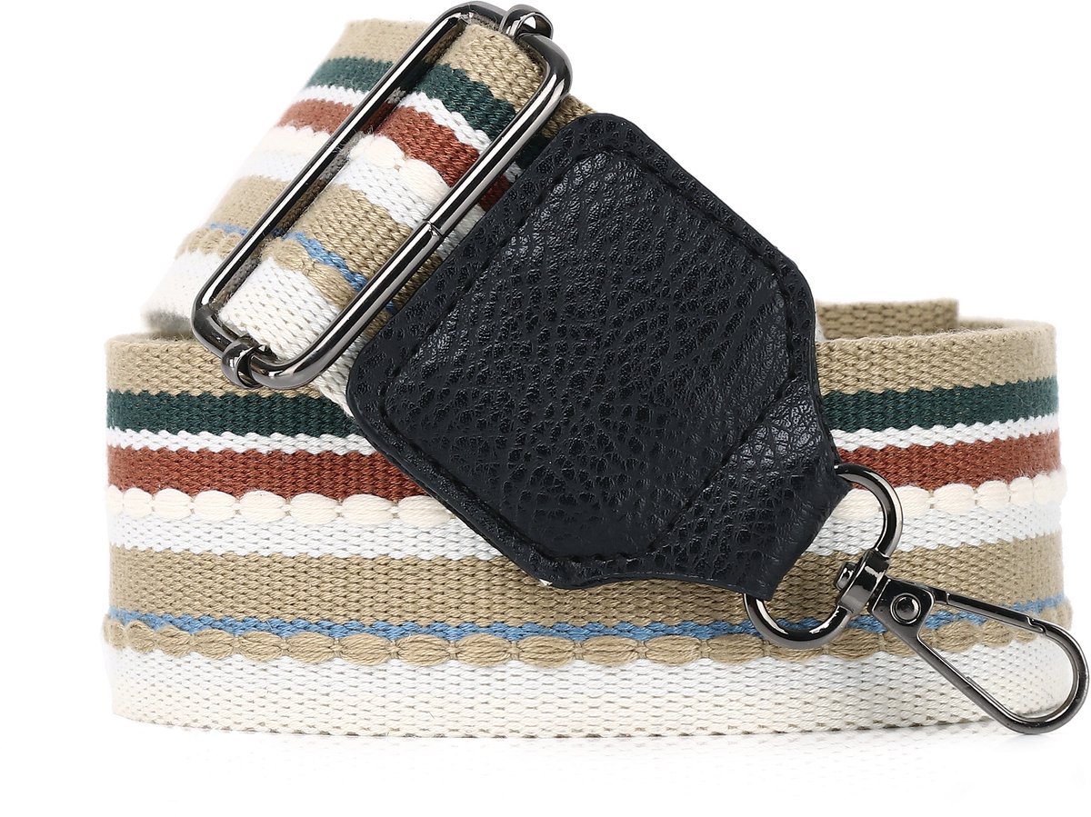 Eleganci® - Canvas Tassenriem - Universeel - Bag strap - Schouderband - Verstelbaar - Tassenhengsel - Tassenband - 140 cm lang - 5,5 cm breed - Roestvrijstaal - Bordeaux