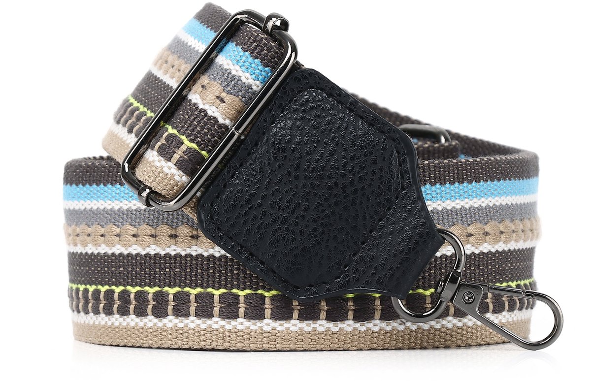 Eleganci® - Canvas Tassenriem - Universeel - Bag strap - Schouderband - Verstelbaar - Tassenhengsel - Tassenband - 140 cm lang - 5,5 cm breed - Roestvrijstaal - Groen