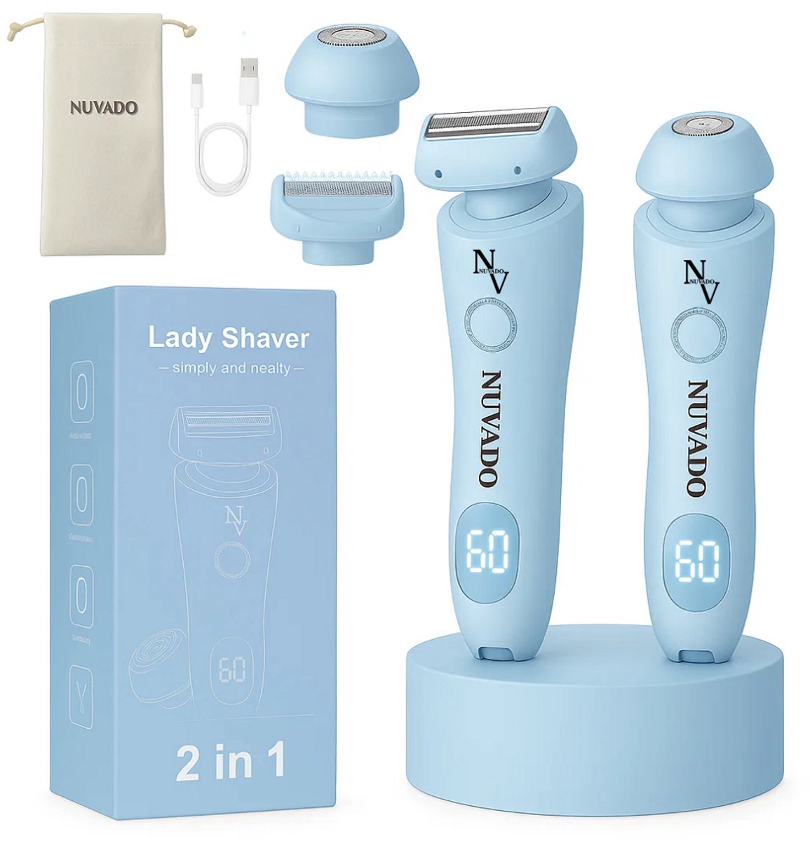 YST Solutions Oplaadbare Ladyshave 2 in 1 met Reiszakje - afbeelding 2