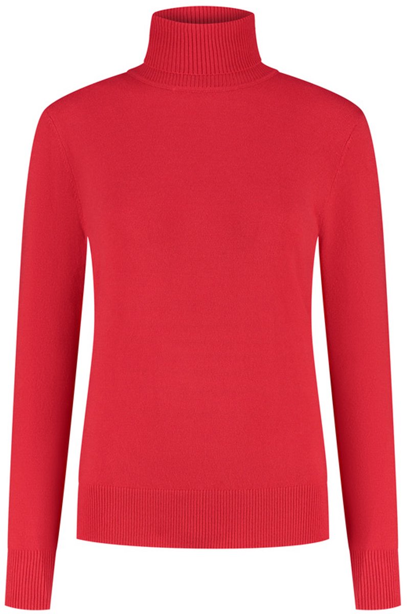 DAMES COLTRUI - Glad Gebreid - Viscose - Kleur Rood - Maat L