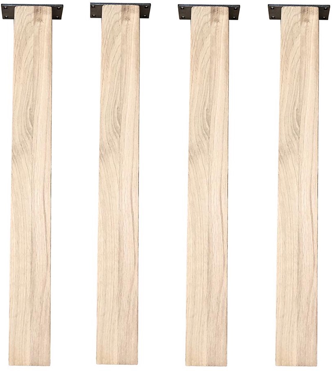 Furniture Legs Europe FLE - Eiken rechte tafelpoot 72 cm van massief hout 8 x 8 cm - set van 4 stuks Zwart