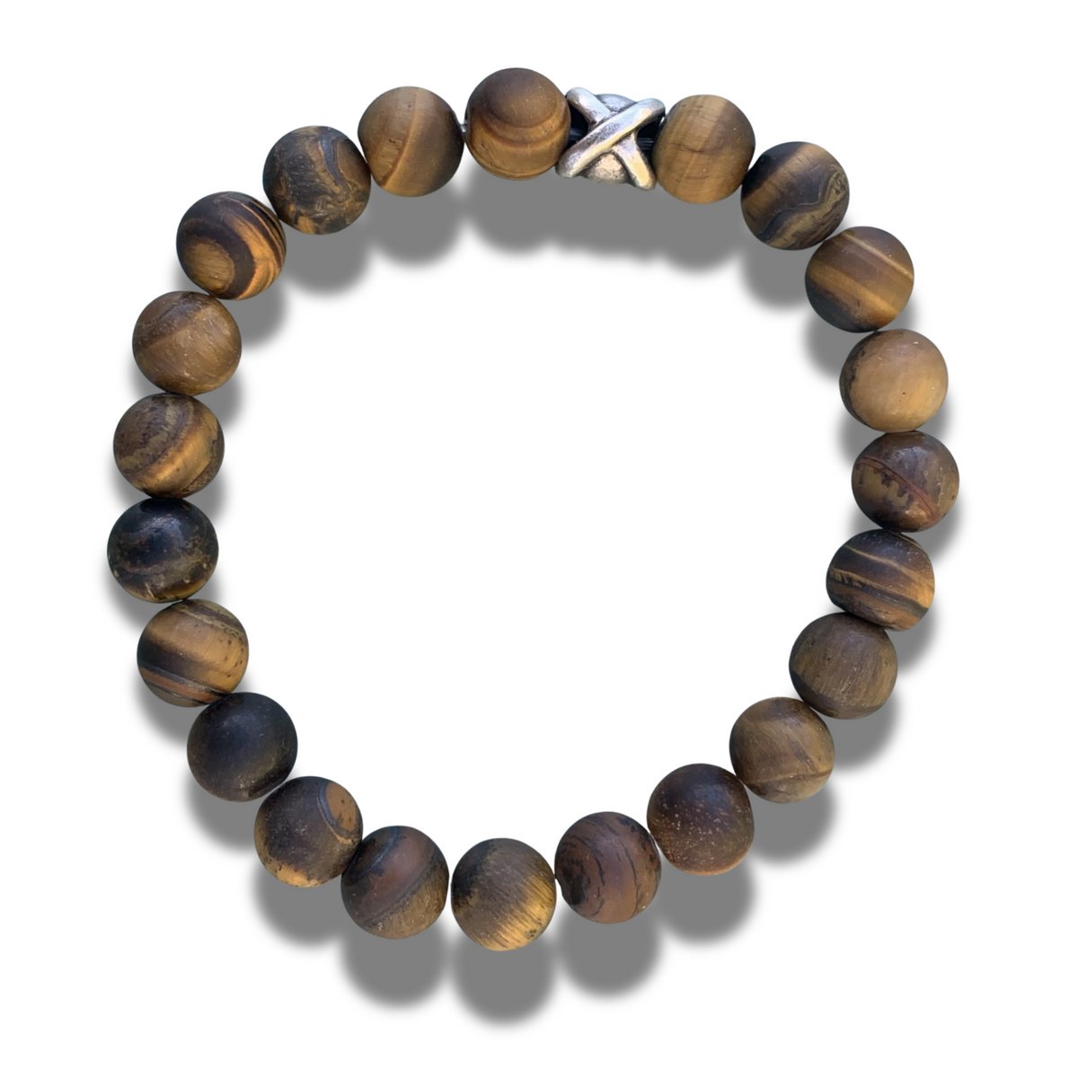 Armband - natuursteen matte tijgeroog - 8 mm 19 cm
