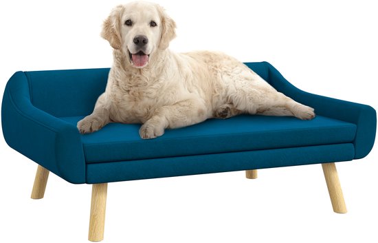 PawHut-Huisdierenbank-102x58.5x42.5cm-Polyester-Blauw
