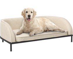 PawHut-Huisdiersofa-101,5x62x34,5cm-Velours-Crème