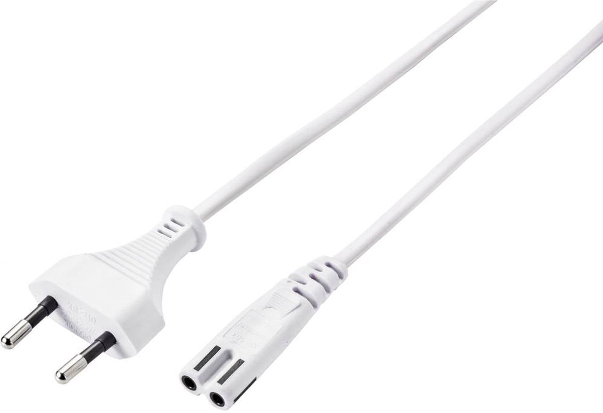 Sygonix SY-5044218 Stroom Netkabel Wit 5.00 m