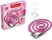 Geranium - spiraal - wierook - anti muggen - muggen wierook - doos 10 stuks