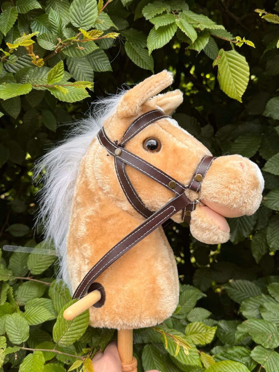 Stokpaardje met geluid - Lotta- palomino