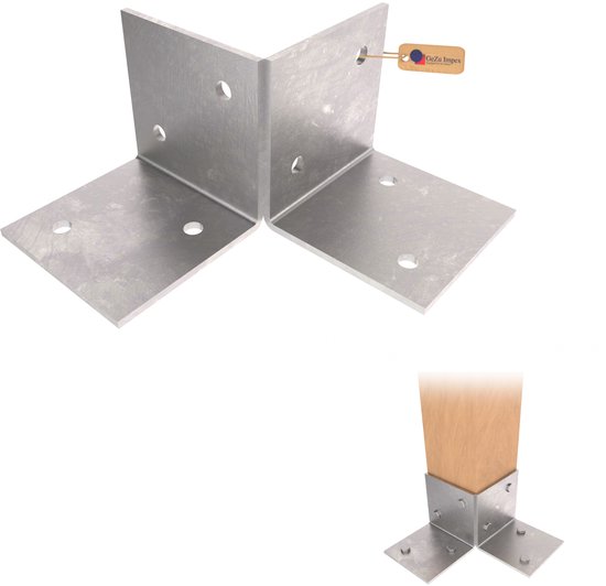 GeZu Impex Support De Sol Pergola 121x121mm Kit De Pergola En Bois Galvanisé à Chaud