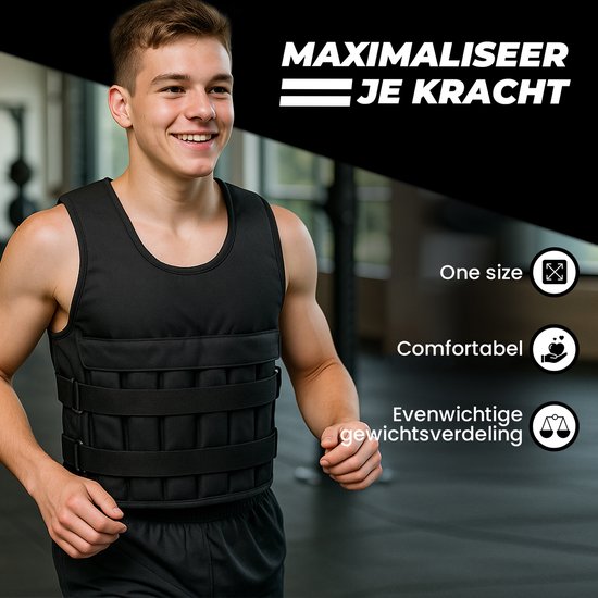 KRAKEN Gewichtsvest 20 KG | Verstelbaar En Geschikt Voor Krachttraining Crossfit En Calisthenics Ideaal Voor Thuis En In De Gym
