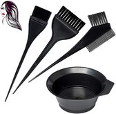 Haarverfkwasten - Haarverf Kwast - Haarverf Set 4 Delig - Haarverf Bakje - Verfkwast - Verfkwasten - Uitgroei Verven - Haarverf Borstel - Haar Verven - Benodigdheden - Kapper Tools - Gereedschapsset - Haarverfbenodigdheden - Kappers Accessoires
