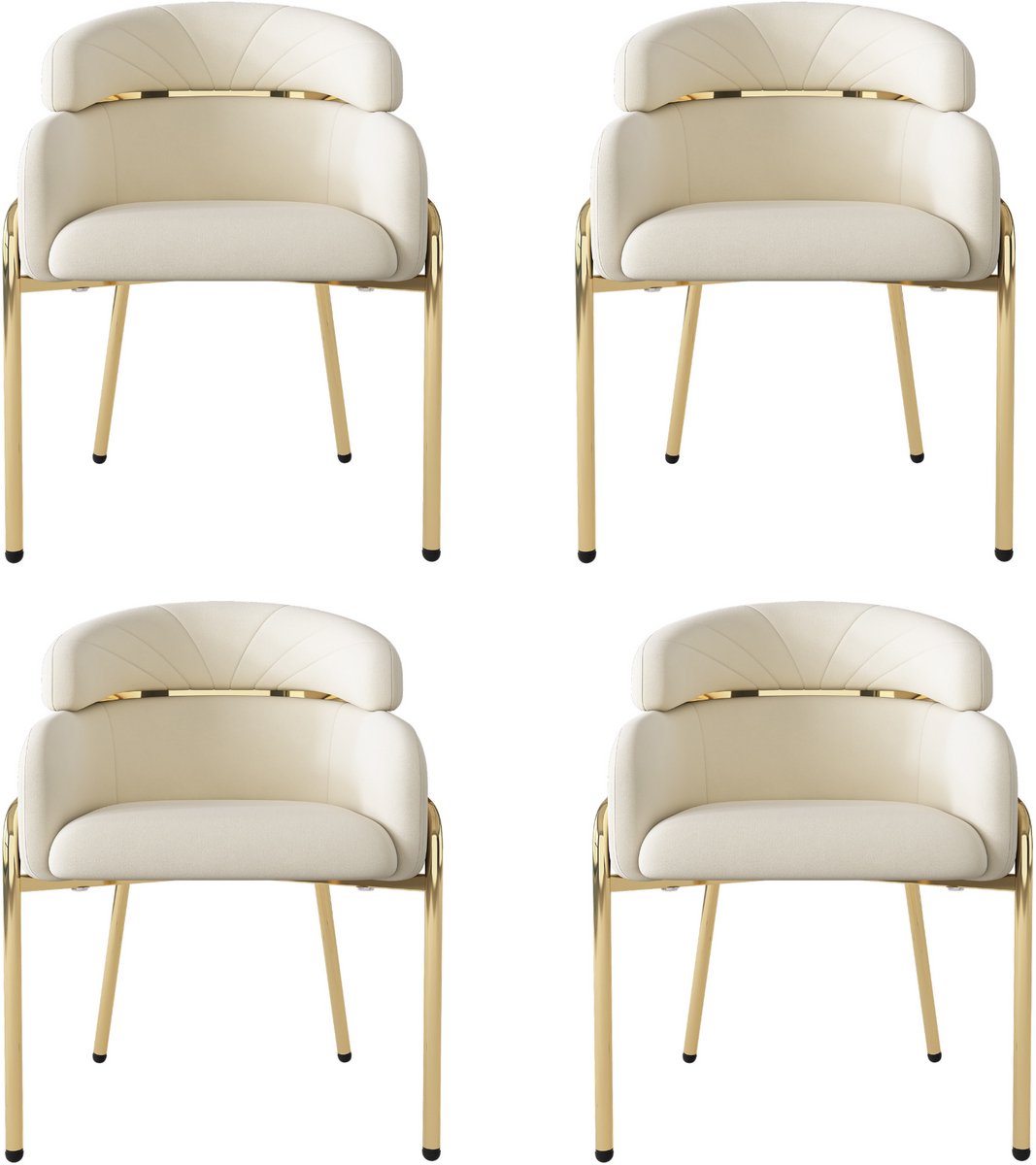 Eetkamerstoel - set van 4 - lichte luxe - woonkamer - slaapkamer - loungestoel - vier meta
