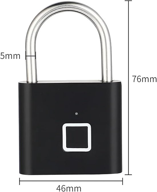 Slimme Vingerafdruk Hangslot, USB Opladen Sleutelloos Waterdicht Lange Stand-by Vingerafdruk Slot, Geschikt voor Kantoor/opslag/koffer/sportschool