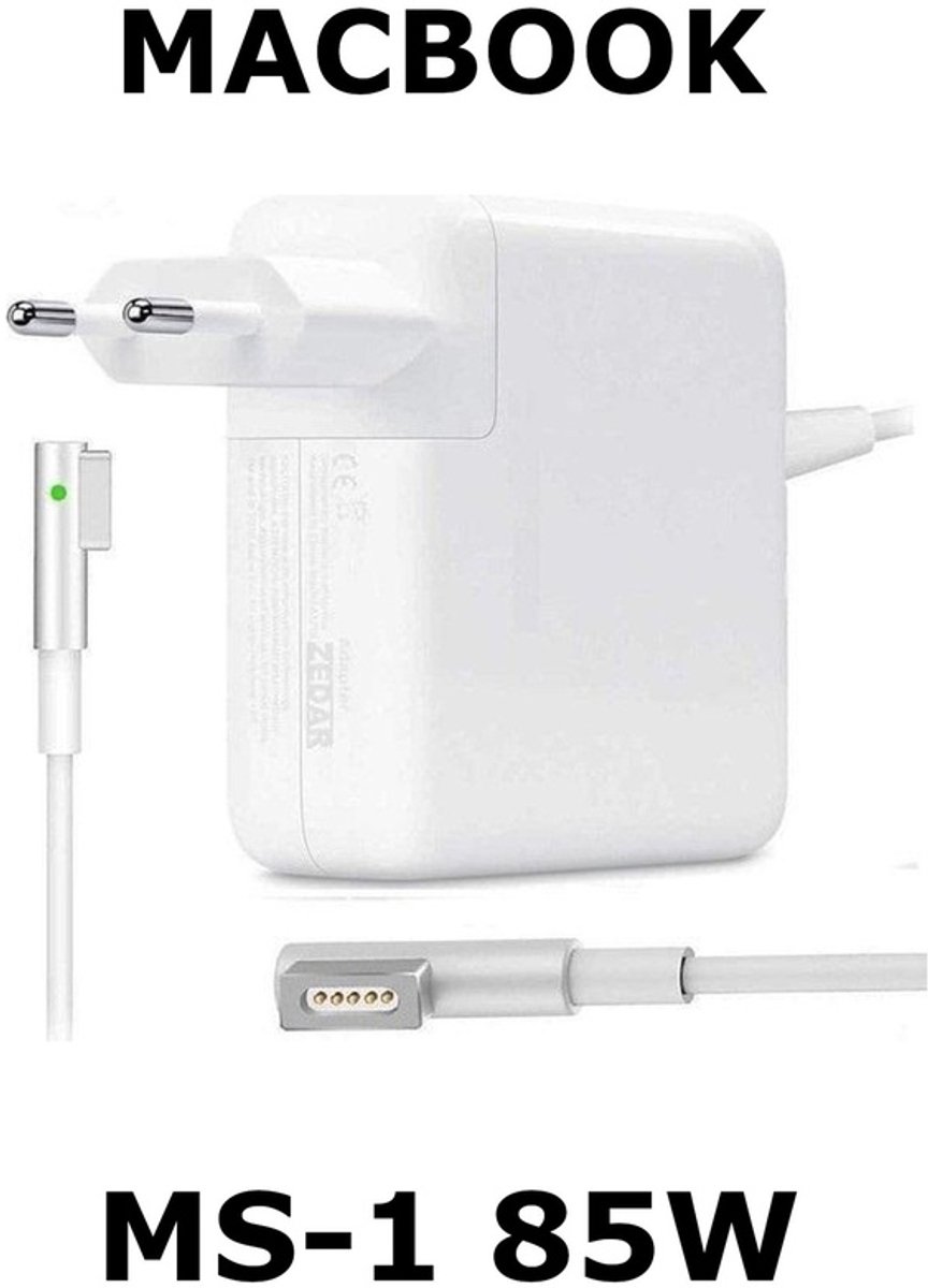 Eisenz - 85W Adapter - MS-1 - Magnetische Oplader - Compatibel met MagSafe 1 - Geschikt voor MacBook Pro 15/17 inch - Wit - EZ2413