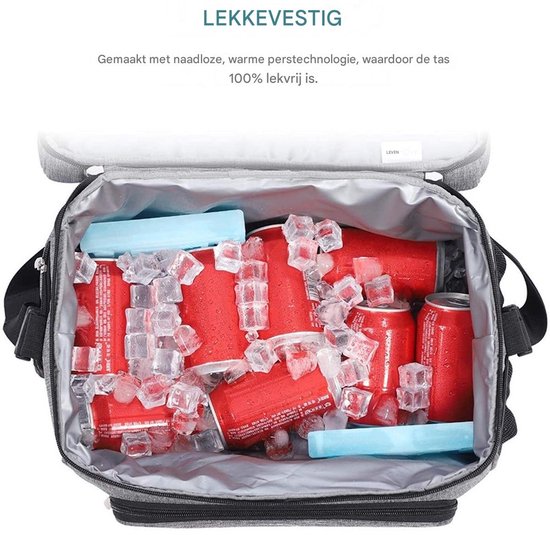 Lunchtas - Koeltas - Koeltasje - Lunchtas voor Dames en Heren - 30x23x23cm - Zwart van Merkloos — afbeelding 4