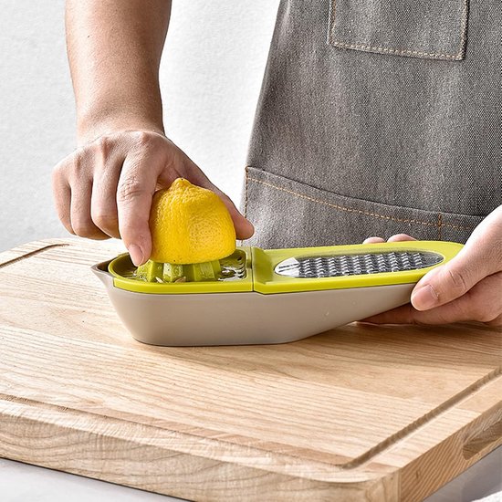 2-in-1 Citruspers en Rasp - Rasp met Opvangbak - Handmatige Citroenpers - Compacte Fruitpers - Vruchtenpers - Handig en Compact 2-in-1 Design van Merkloos — afbeelding 3