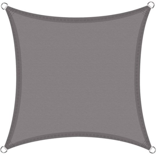 Retadou - Zonnezeil, vierkant, 2,5 x 2,5 m, ademend, waterdoorlatend, zonwering, weerbescherming, windscherm, van HDPE, met uv-bescherming, voor terras, balkon, tuin, grijs, antraciet