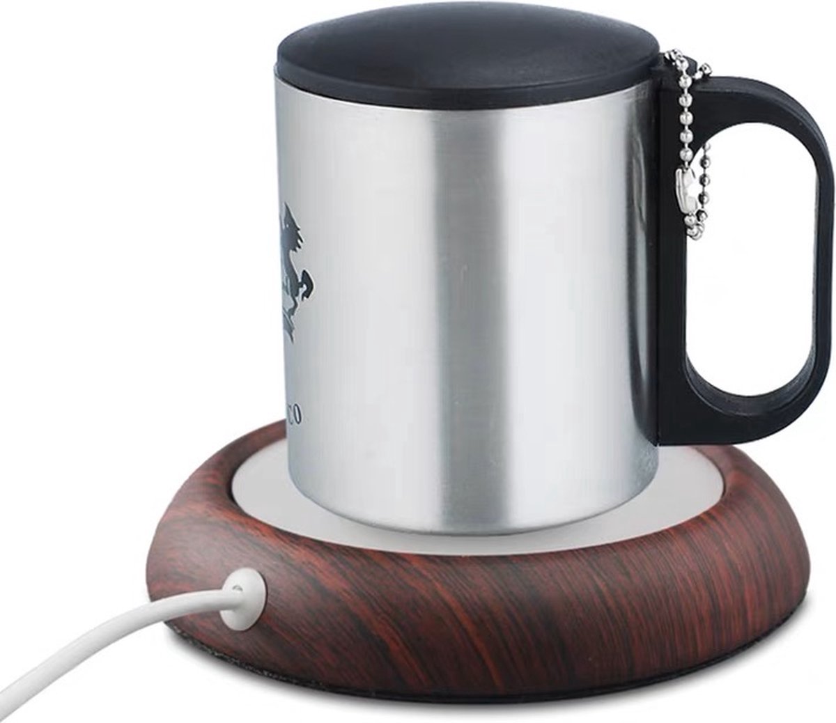 Nixnix® - Warm houd onderzetter donker Hout - USB Aansluiting