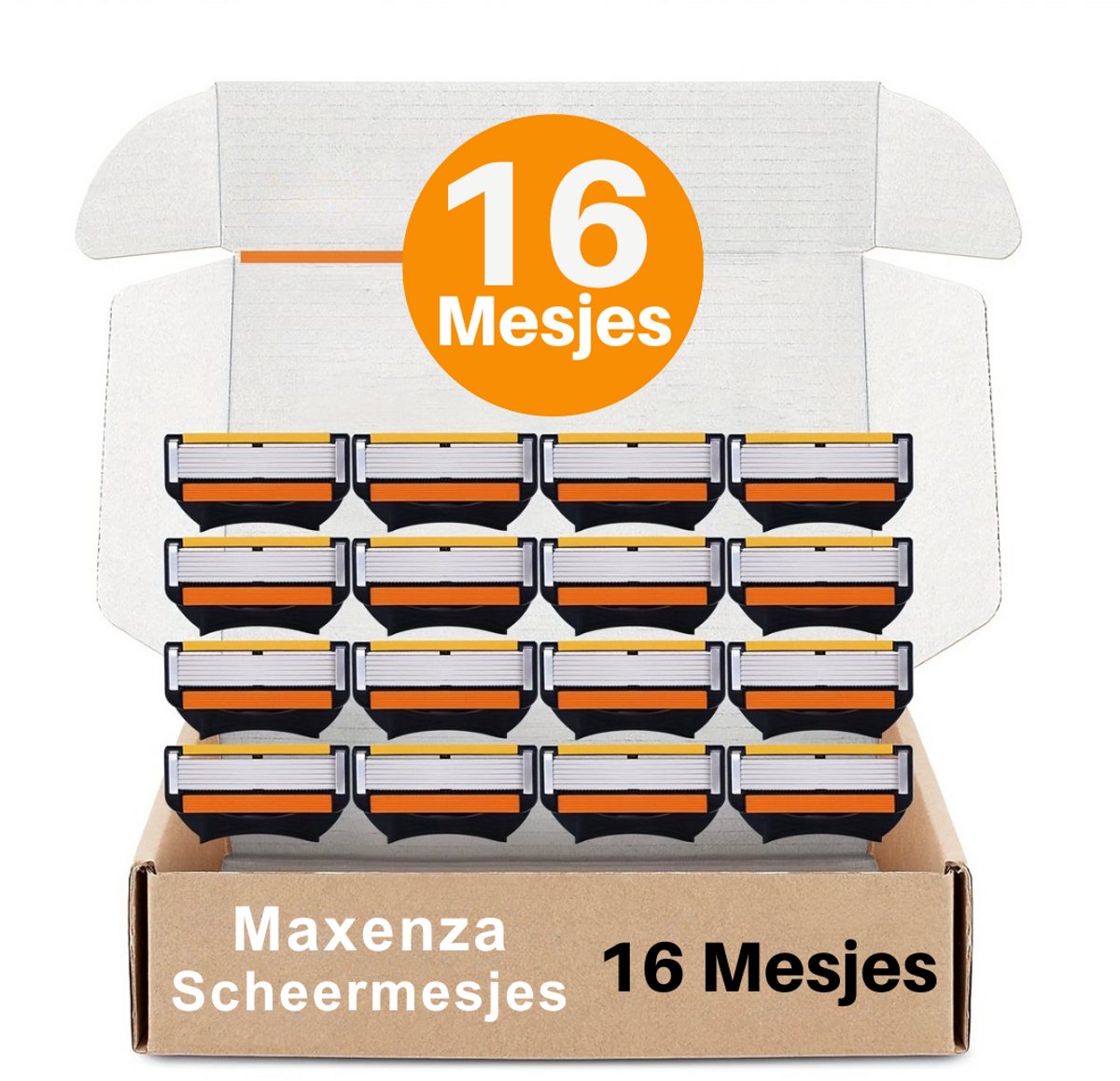 Maxenza Scheermesjes - Geschikt voor Gillette Fusion Scheermesjes - Geschikt voor Gillette fusion 5 - 16 Mesjes - Voor Mannen