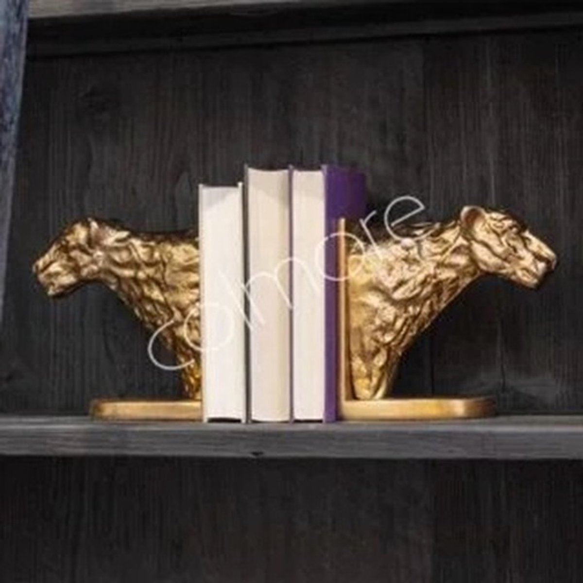 Colmore - Boekensteunen - Luipaard - Panter - Goud - Aluminium - set van 2