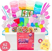 Slijm Maken Set XL met Schort & 62 Onderdelen - Slijm Pakket - Squishy - DIY Knutselpakket - Speelslijm Maker- Knutsel Speelgoed