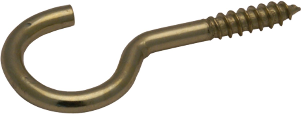 Schroefhaken 2,00 x 11/23 mm – vermessingd ijzer, zak à 10 stuks