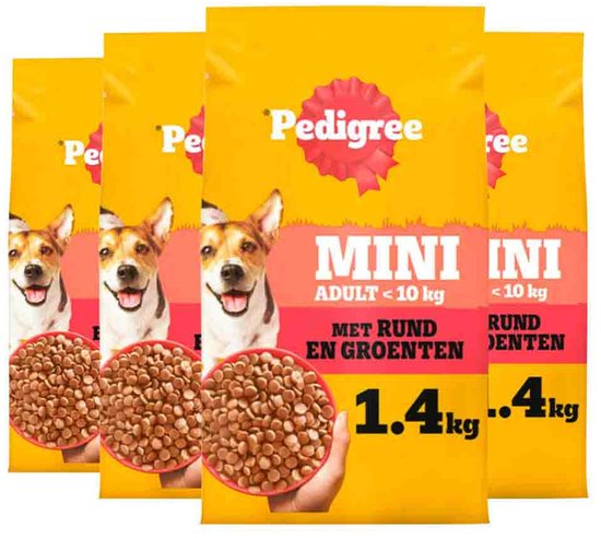 Pedigree Adult Hondenbrokken Mini Rund - 4 x 1,4 kg - Voordeelverpakking