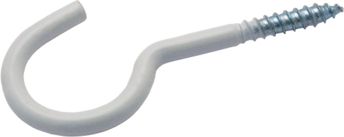 Schroefhaken 3,45 x 30/50 mm – epoxy wit, zak à 4 stuks