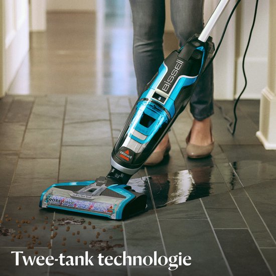 BISSELL CrossWave 1.0 Stofzuiger met Dweilfunctie - Vloerreiniger met Snoer - 3 in 1 Stofzuiger, Dweil & Drogen - Multi Surface Vacuum Cleaner - Reinigingsmachine voor Tapijt, Tegels & Houten Vloeren - Krachtige 560W Motor - 17132