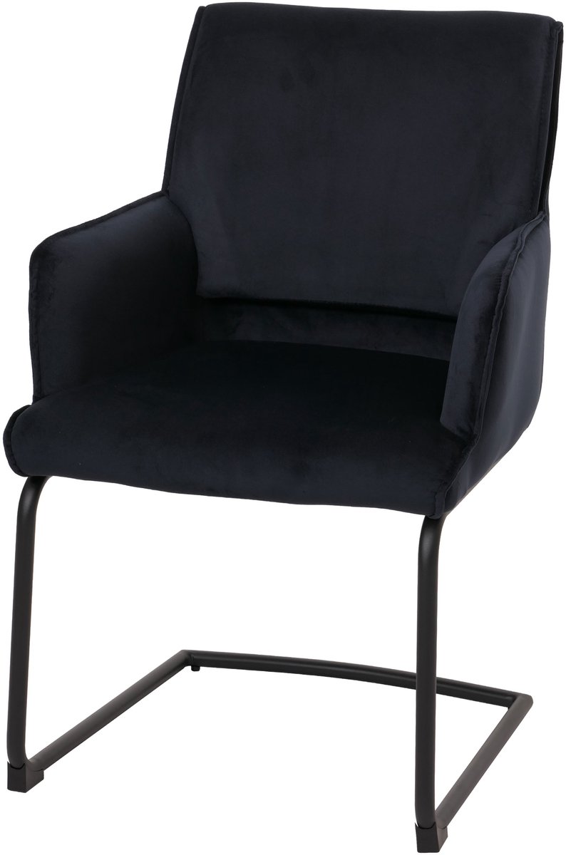 MCW Sledestoel MCW-N60, eetkamerstoel, keukenstoel, stof/textiel ~ antracietblauw